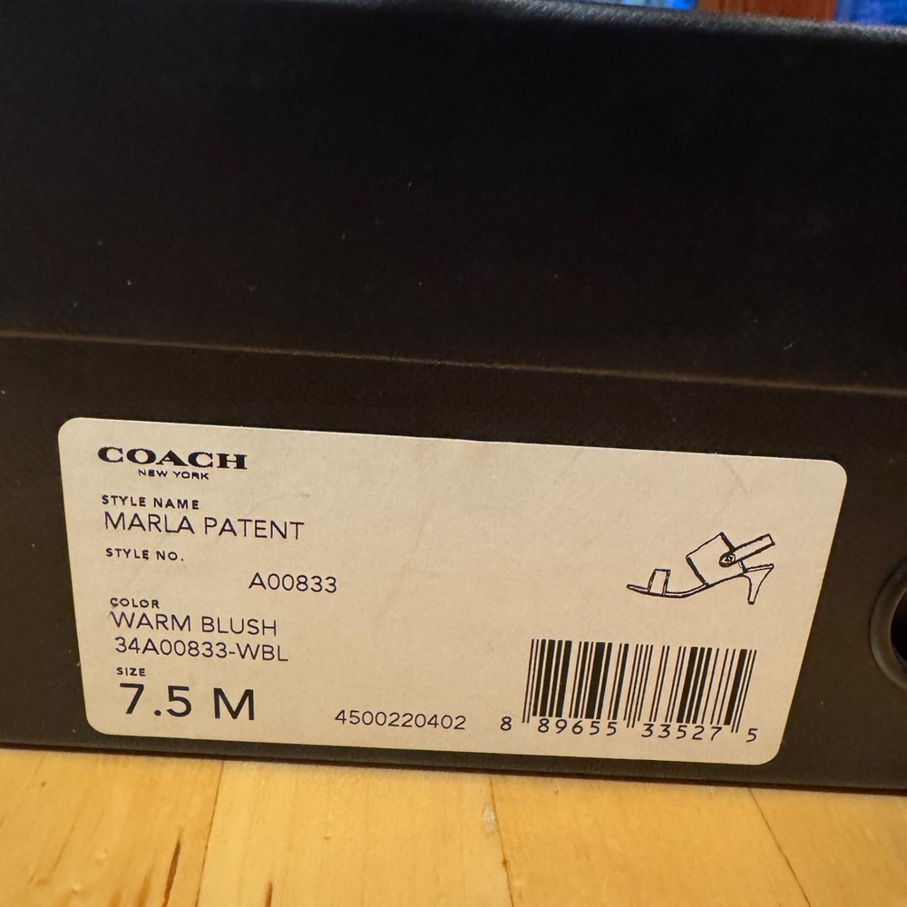 Coach Marla Patent Leather Turnlock Slingback Sandal Heels, EUC, 7.5 - Picture 8 of 8